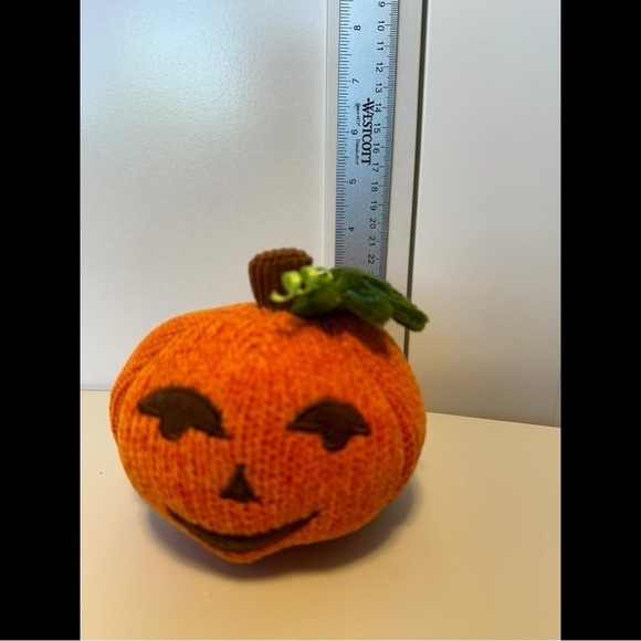 Starbucks Jack-O-Lantern 2007 Small Vintage Halloween Fall Pumpkin Knit Plush - Picture 5 of 8